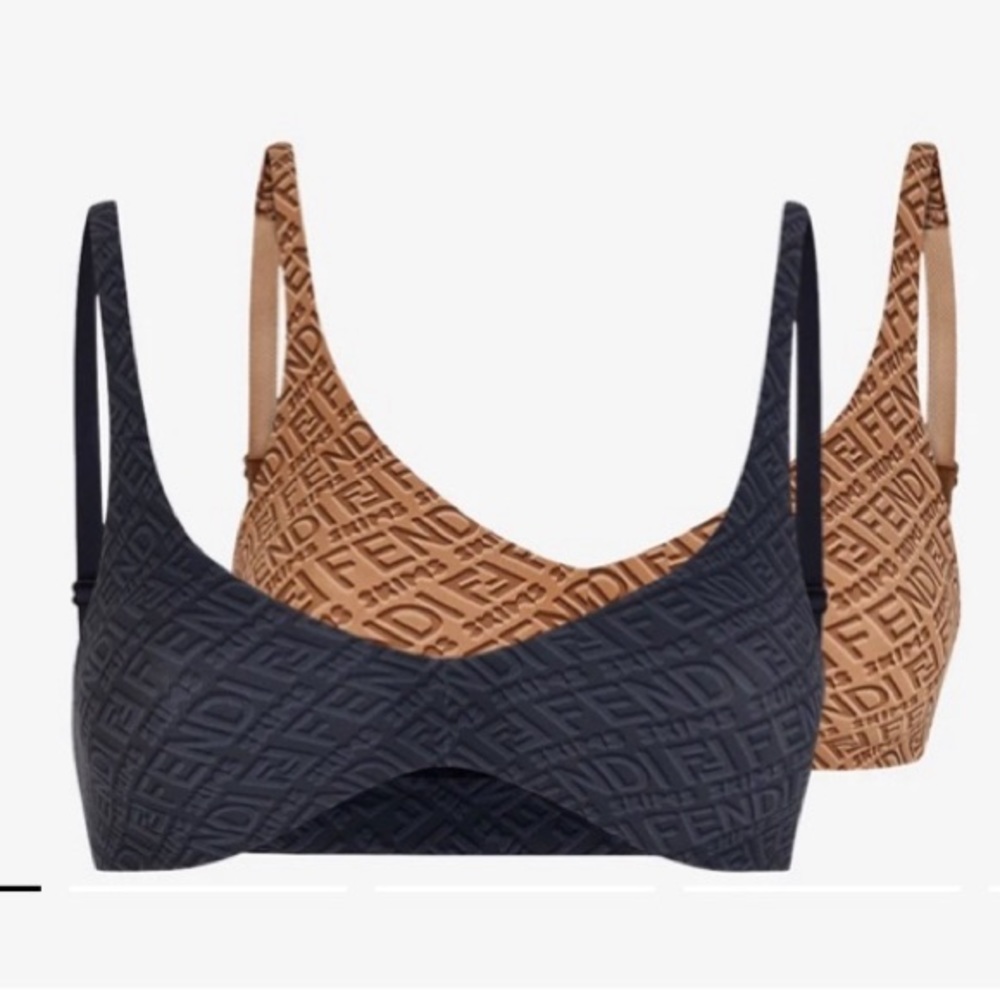 FENDI - SKIMS BLACK AND GREY SWIM SUIT